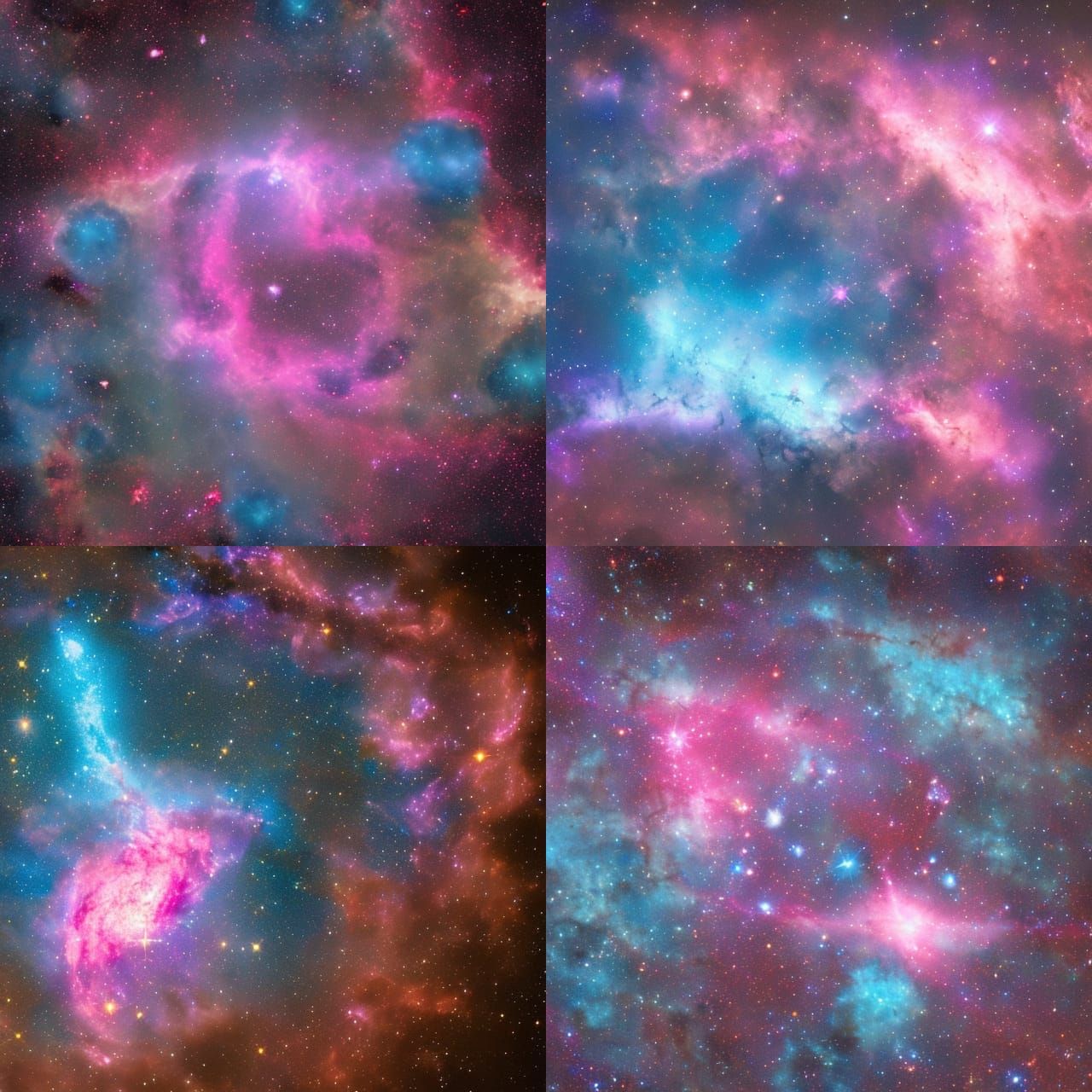 A blue and pink nebula