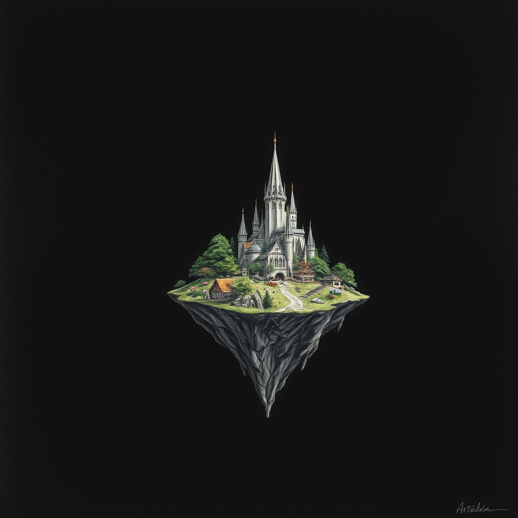 Idyllic World in Charcoal Style