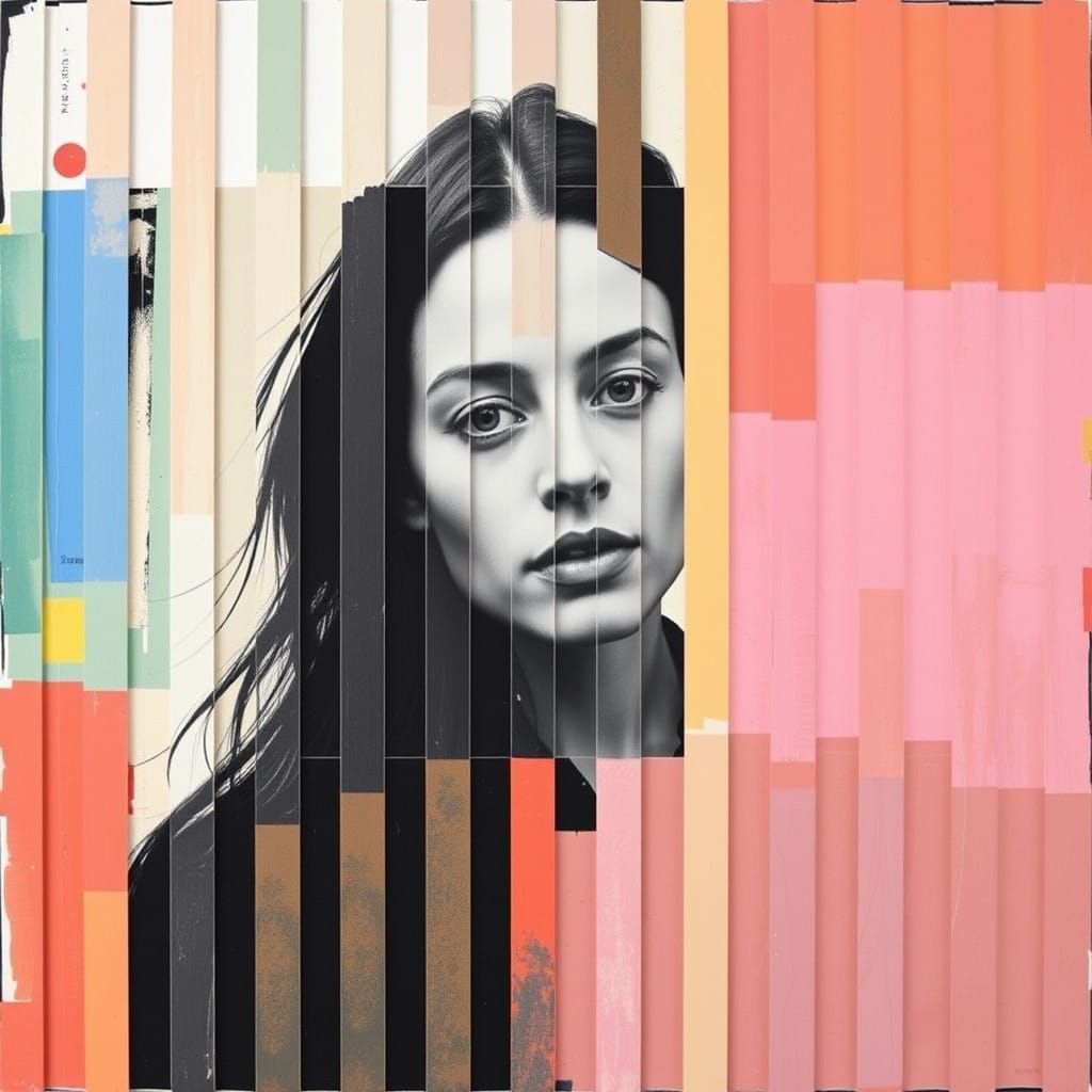 Vibrant Abstract Collage of Lost Memories