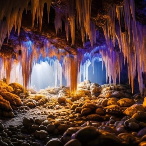 Enchanted Ice Cave with Volumetric Lighting