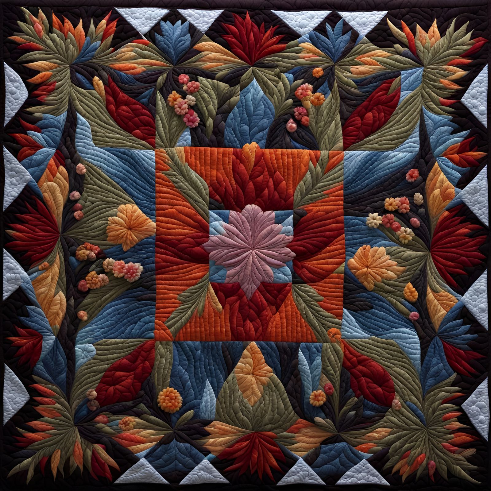 Detailed Quilt Design for Textile Art