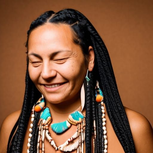Indigenous Woman Portrait with Intricate Details