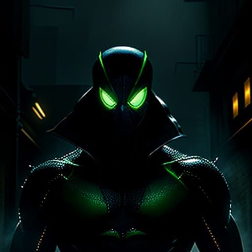 Doctor Octopus in Dark Alleyway, Comic Book Style