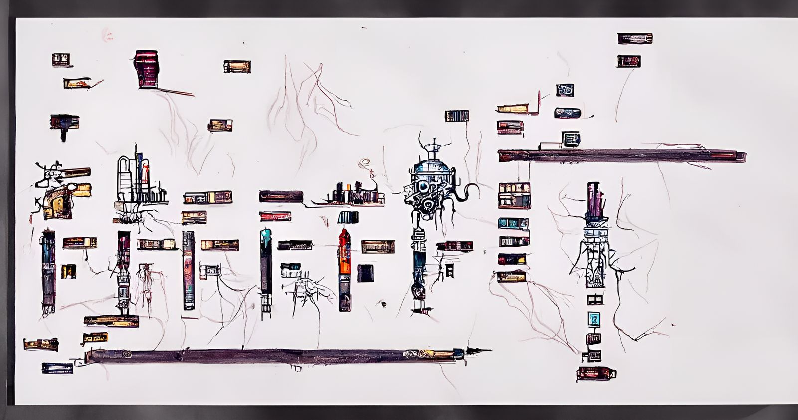 Surreal Nuclear Landscape in Vaporwave Style