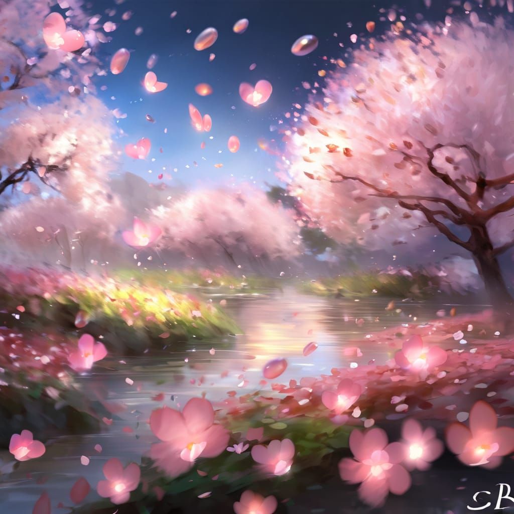 Whimsical Impressionist Portrait with Anime-Inspired Eyes an...