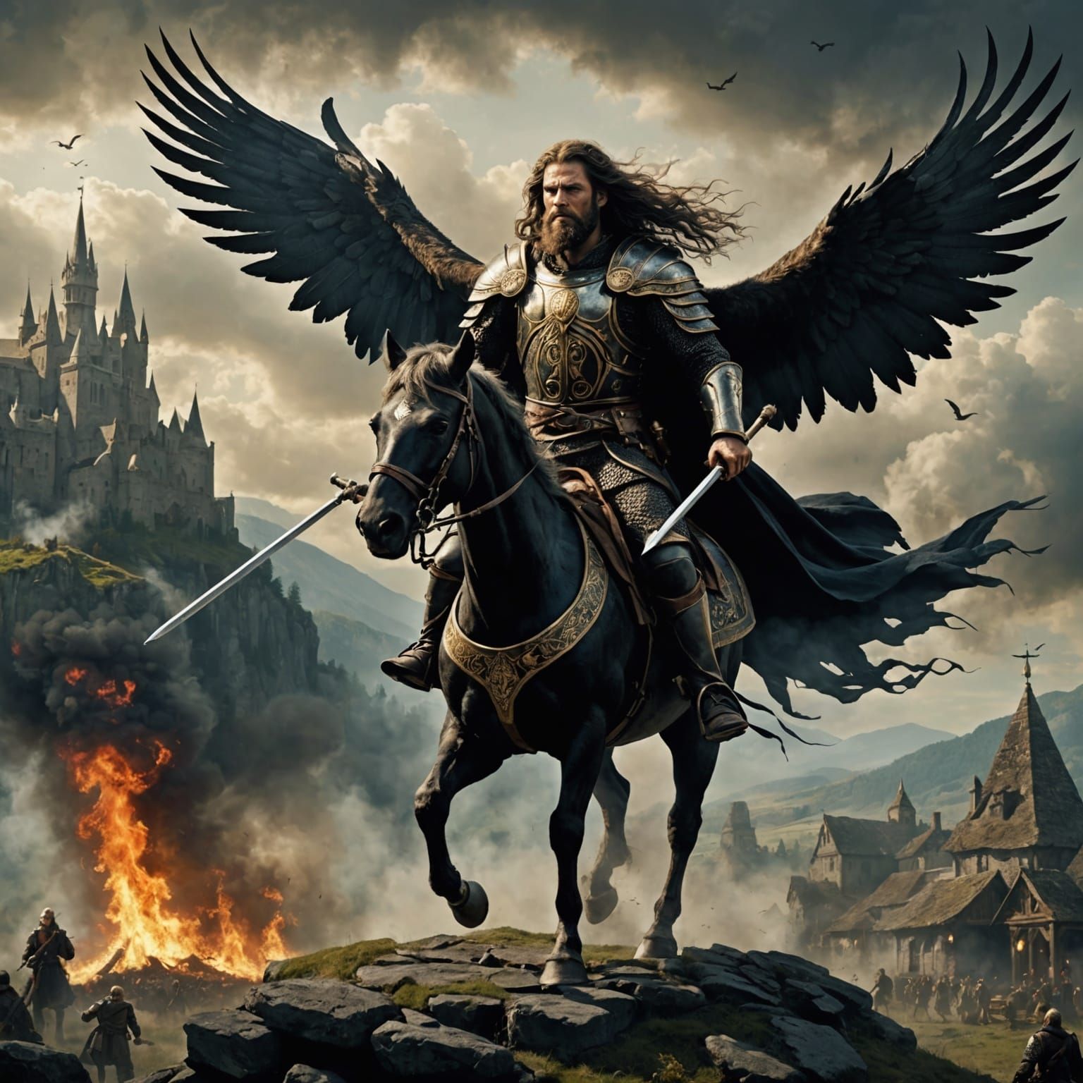 Wild God Soaring Over Dying City