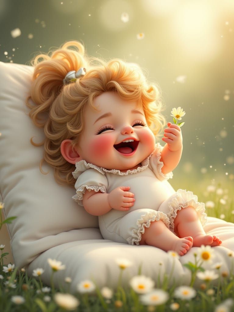 Joyful Gnome Woman in Whimsical Chibi Style