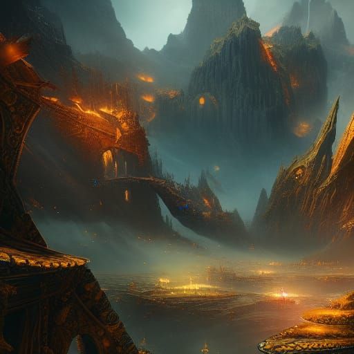 Fantastical Matte Painting in Deep Color
