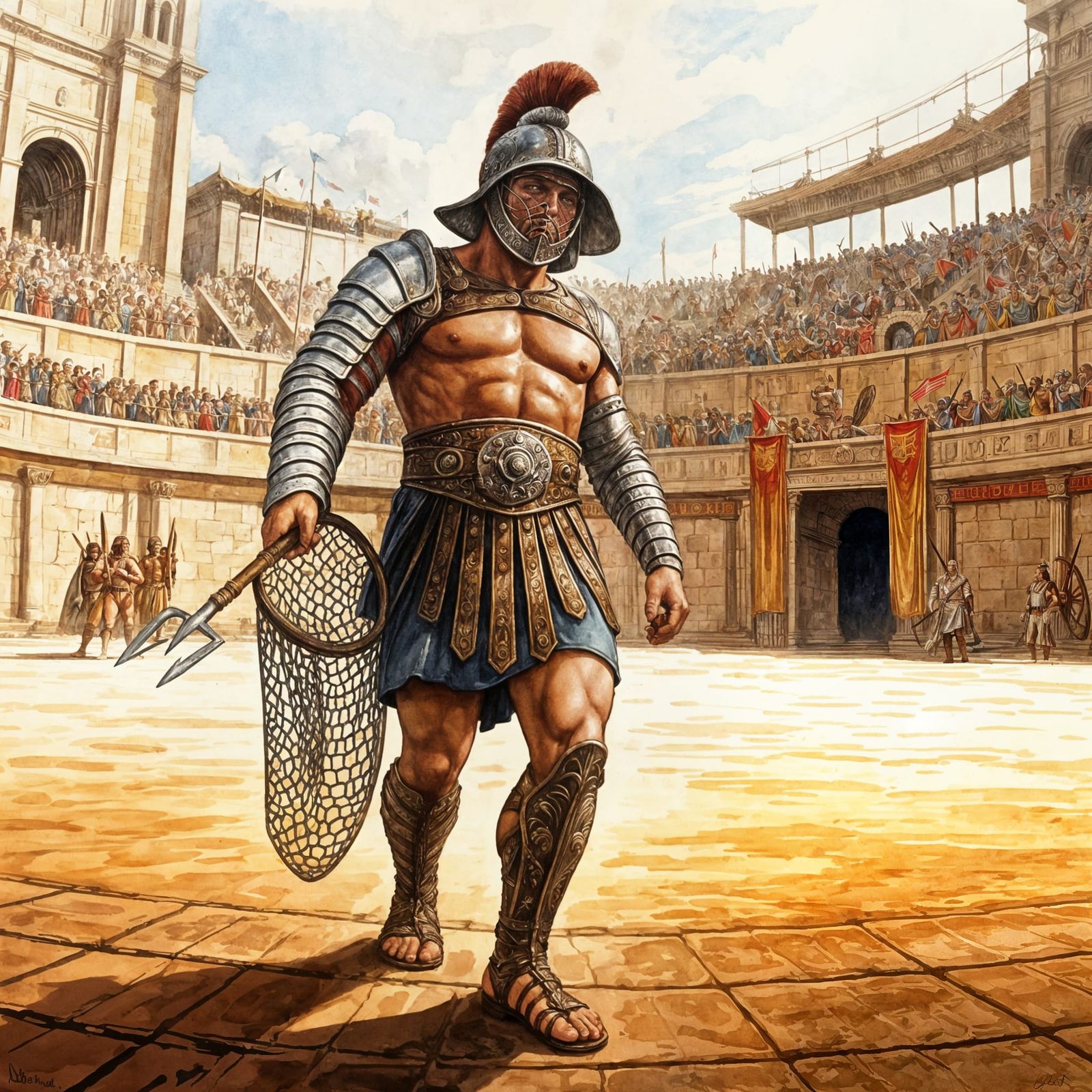 Gladiator Enters Roman Arena in Ancient Times