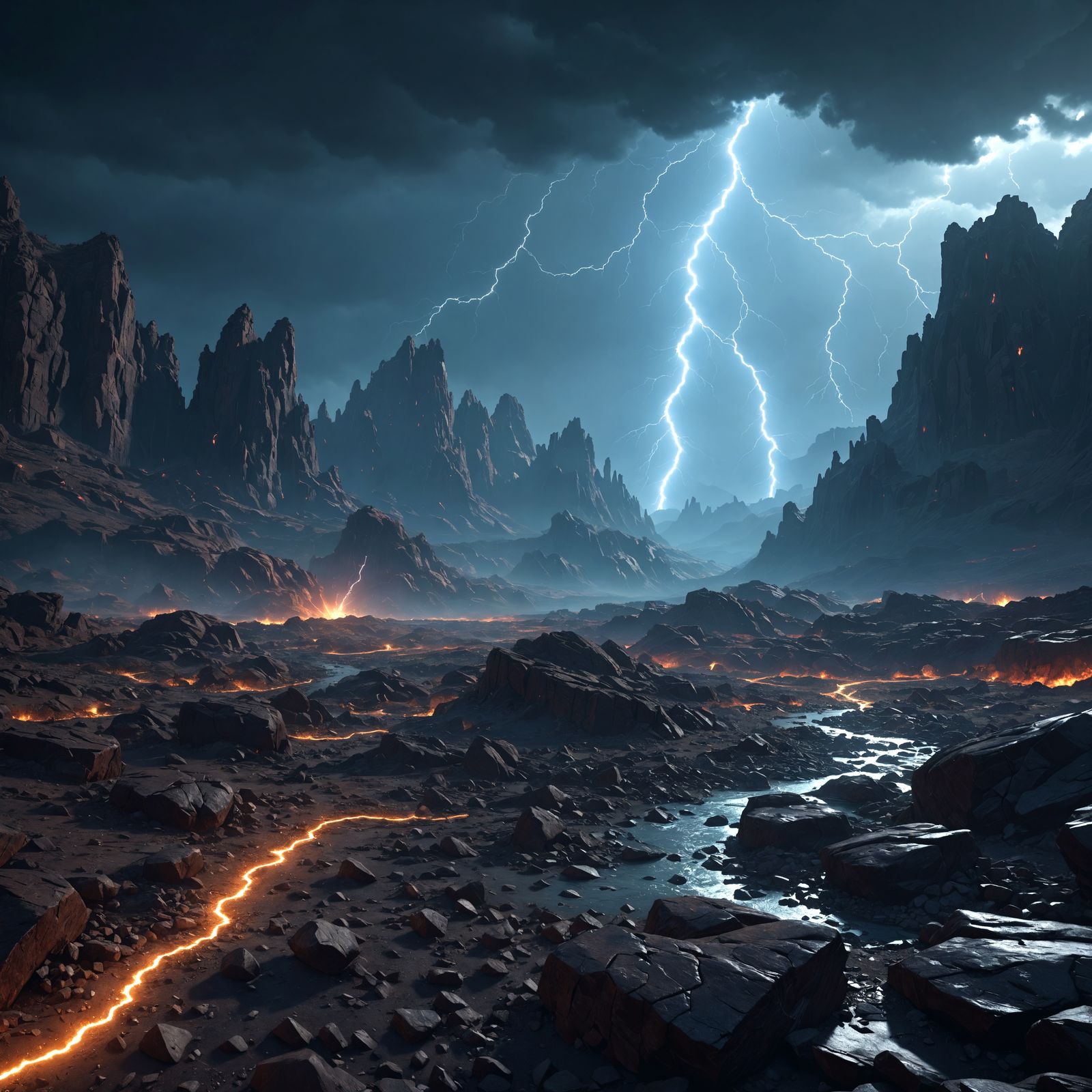 Lightning Storm Over Photon Mesa: Fantasy Concept Art
