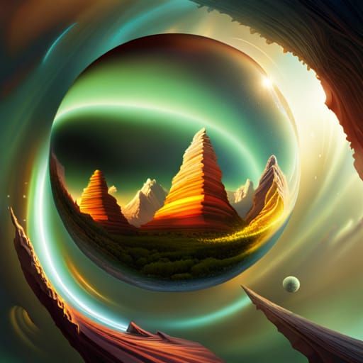 Earth in Glass Orb: Hyperdetailed Digital Art