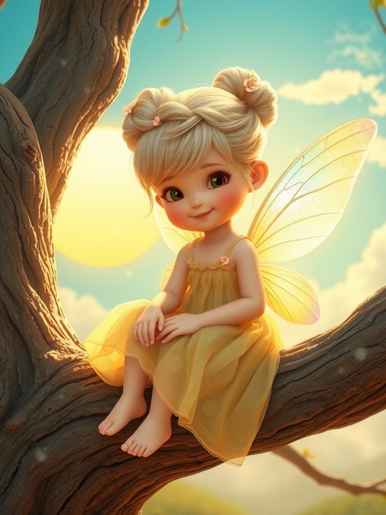 Serene Fairy with Peach Blossoms in Dreamscape Style