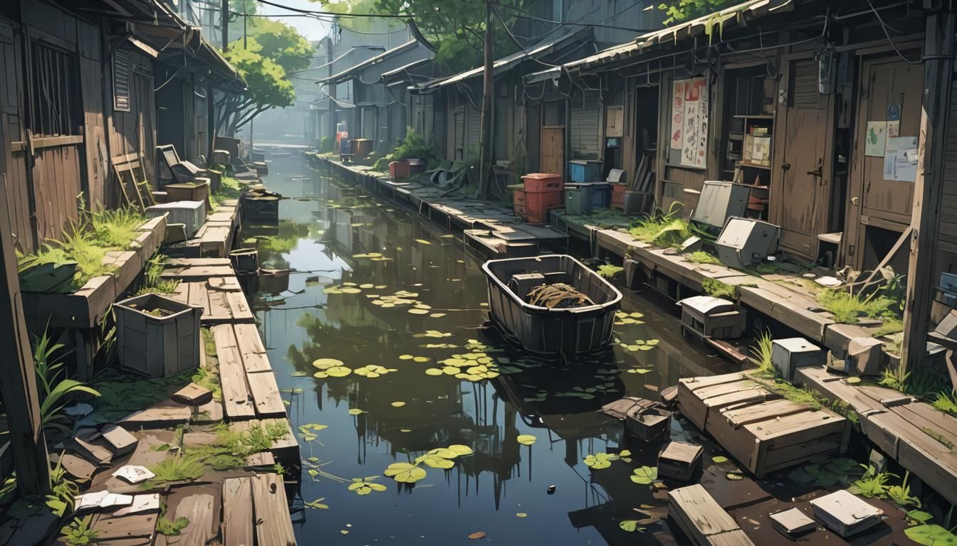 Swamp Alley in Anime Style