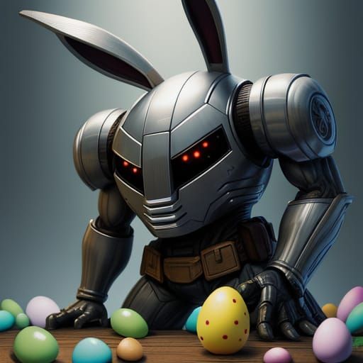 Easter Bunny 2.0 in Comic Book Art Style