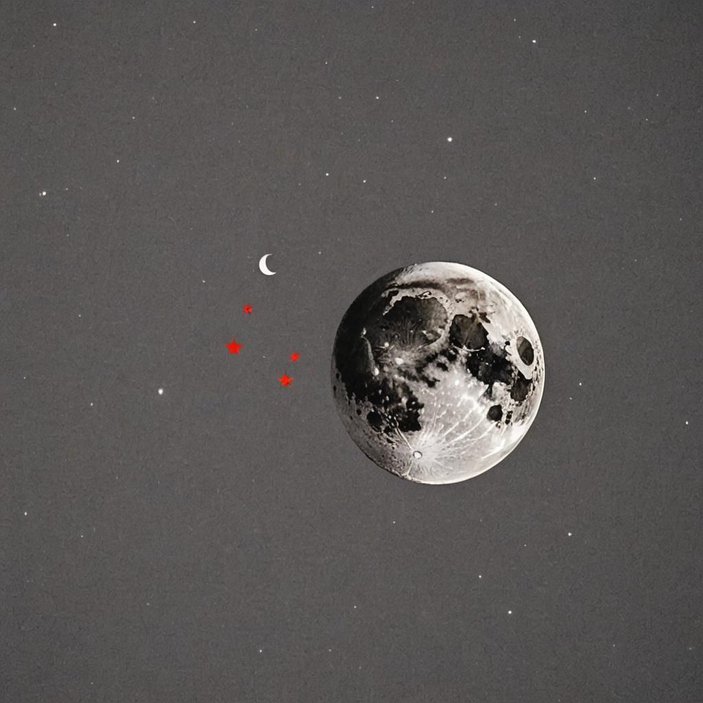 Humorous Drunk Moon Illustration