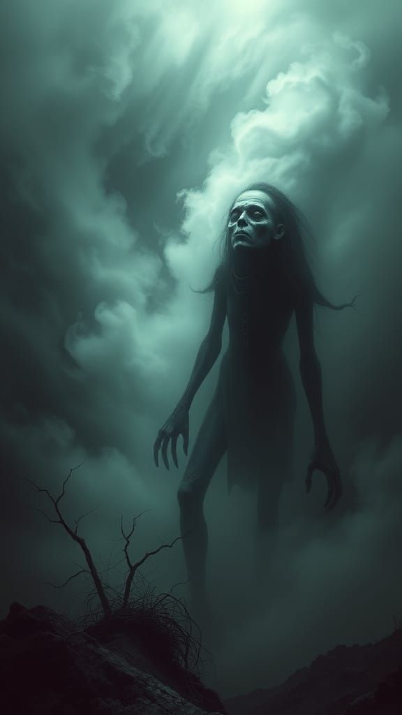 Distorted Figure in Warped Metaphysical Realm