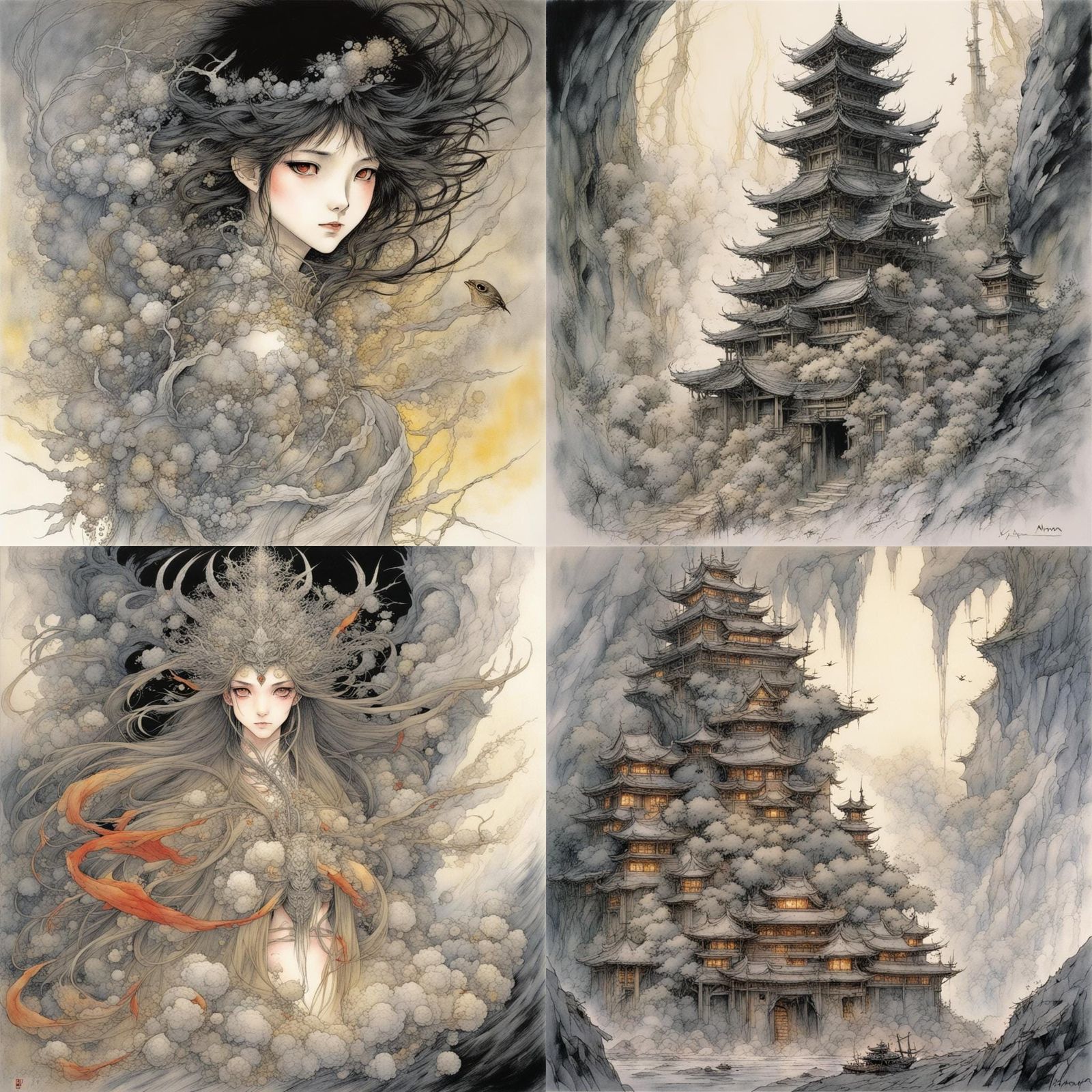 Fantasy Art Style Inspired by Yoshitaka Amano
