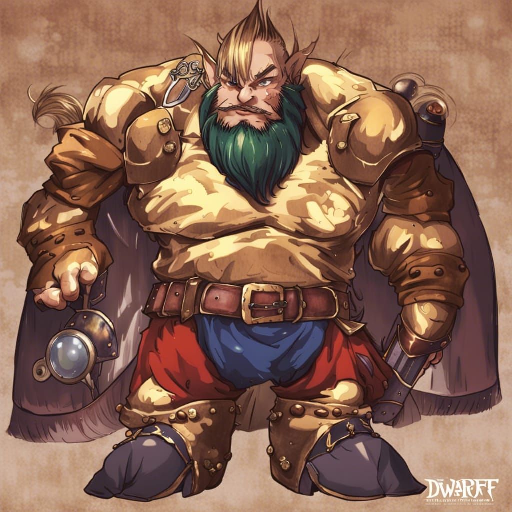 Anime-Style Dwarf Character Illustration