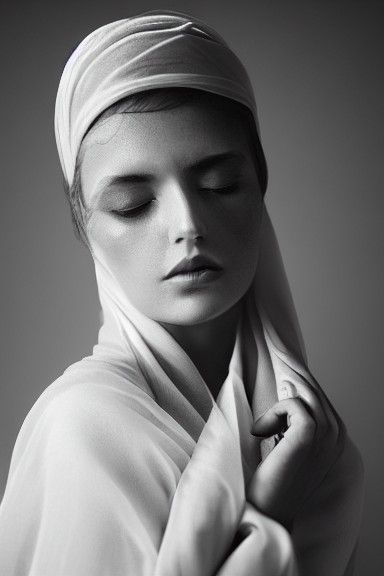 Elegant Woman in Toga: Hyper-Realistic Digital Illustration