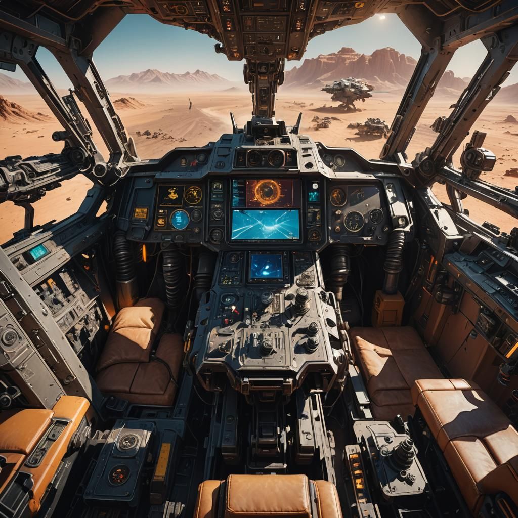 Mech Cockpit View in Desert Combat