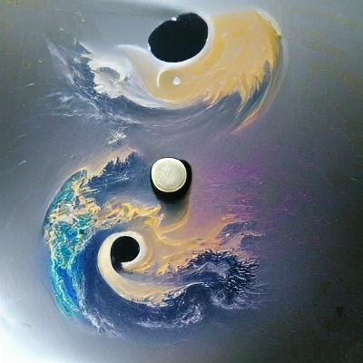 Minimalist Yin and Yang Symbol in Black and White