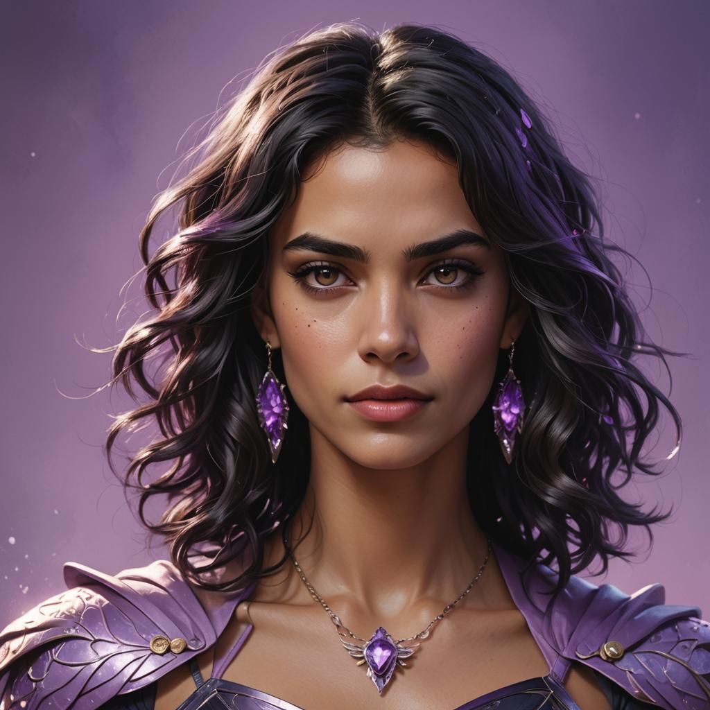 Latina Transgender Superhero Portrait in Hyperrealistic Styl...