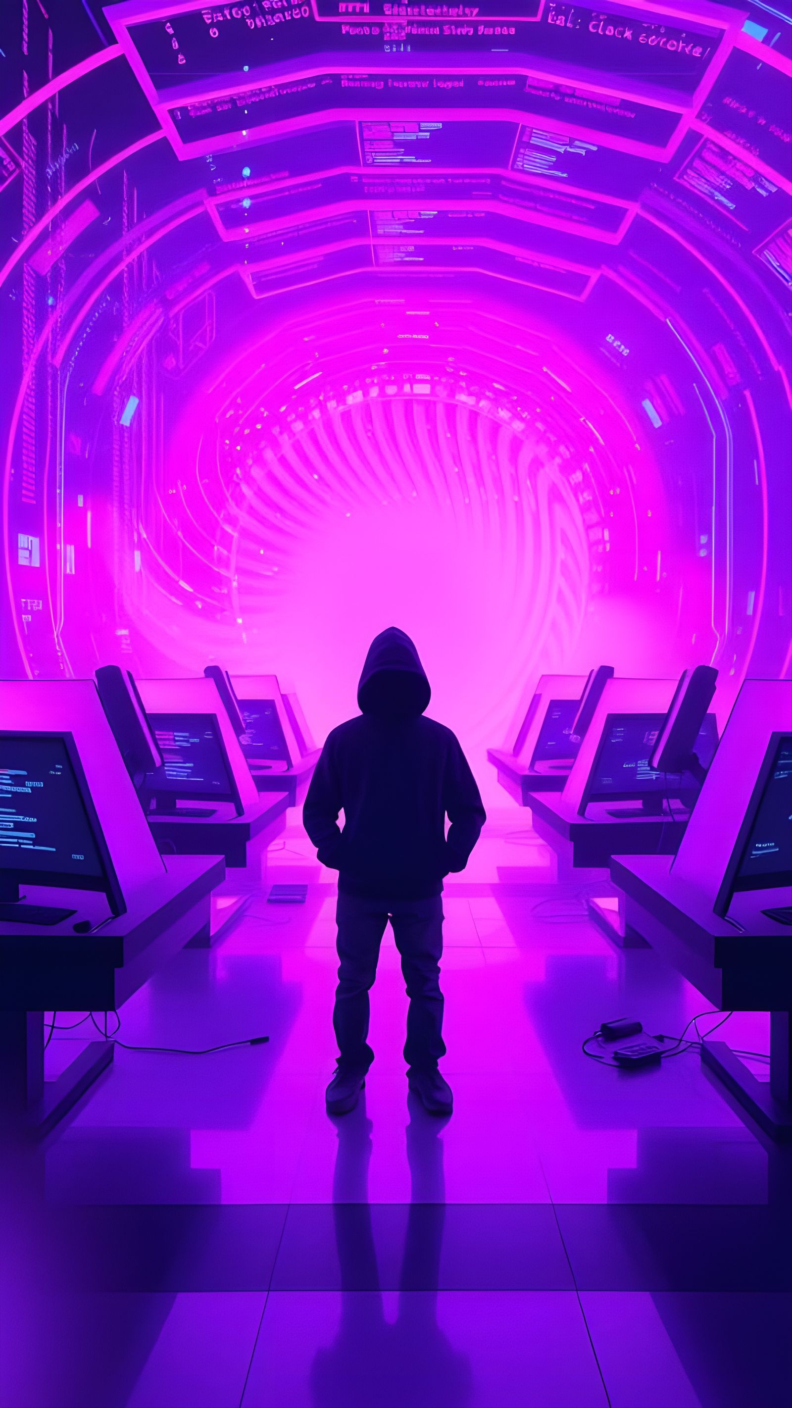 Maximalist Abstract in Indigo with Neon Vortex