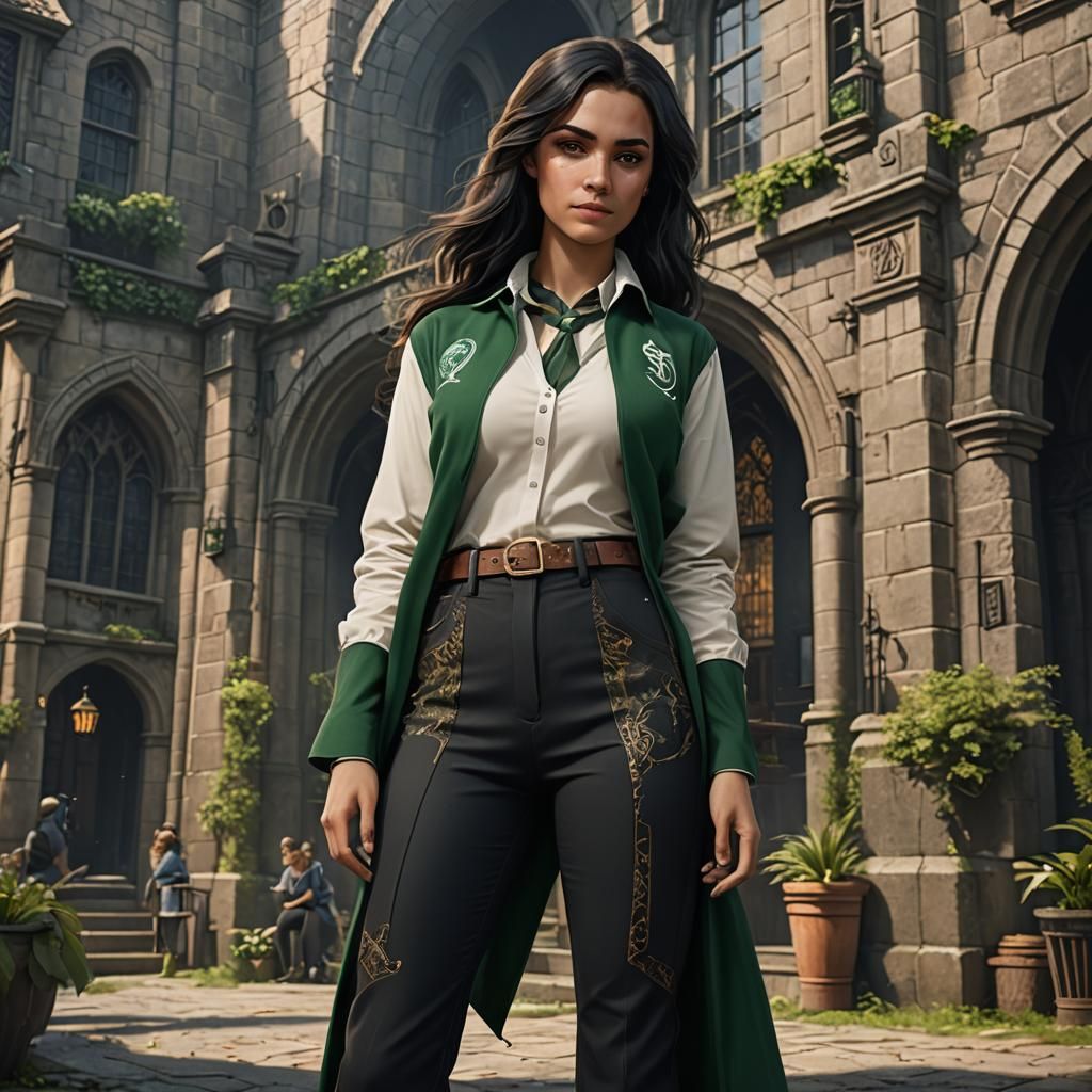 Slytherin Student in Detailed Matte Painting