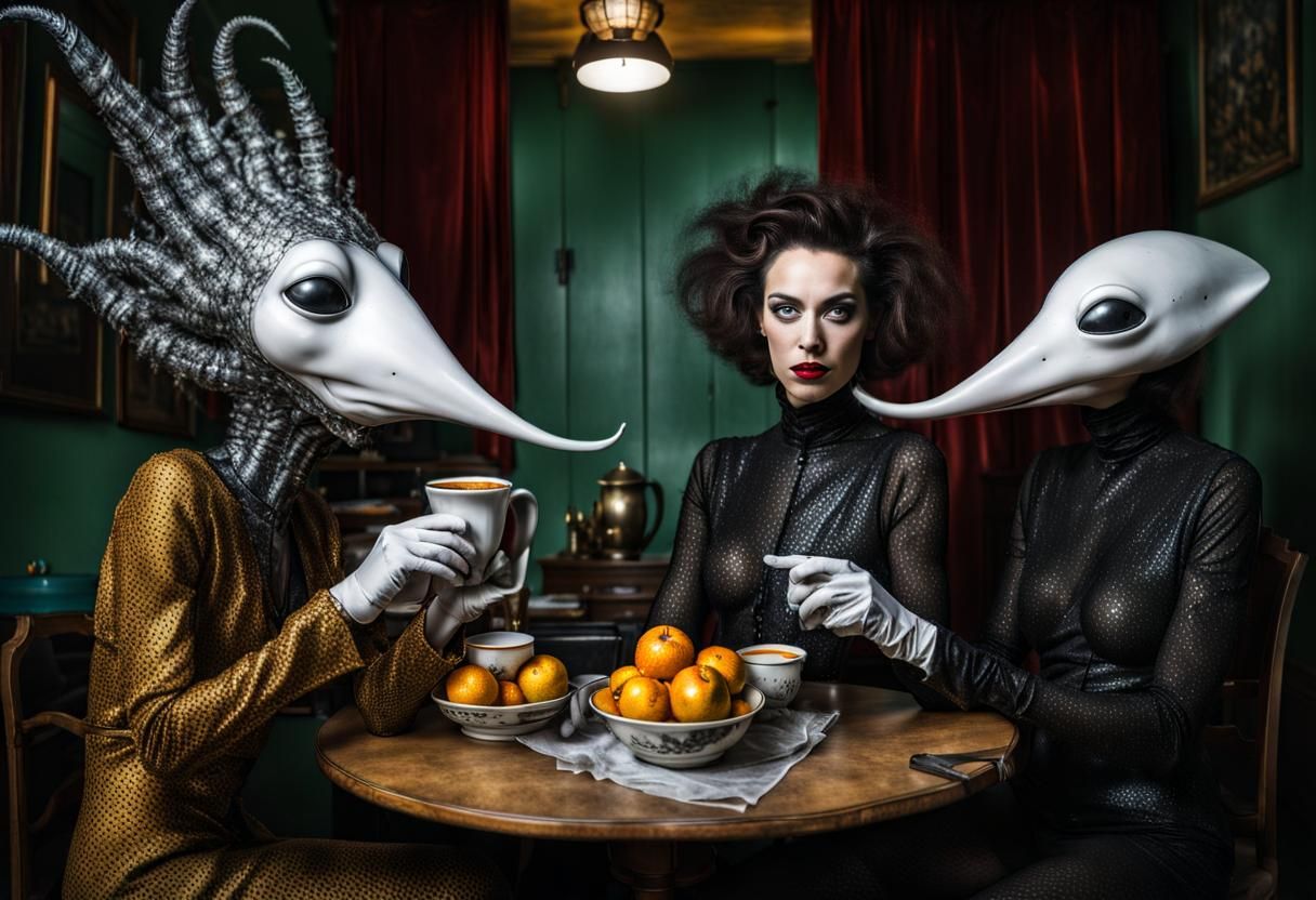 Extravagant Alien Characters in Bizarre Dreamscape
