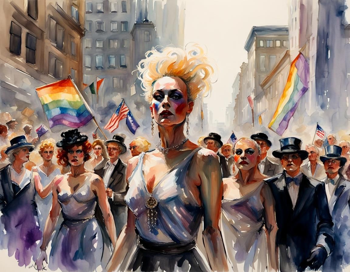Androgynous Drag Queen Leads Pride Parade