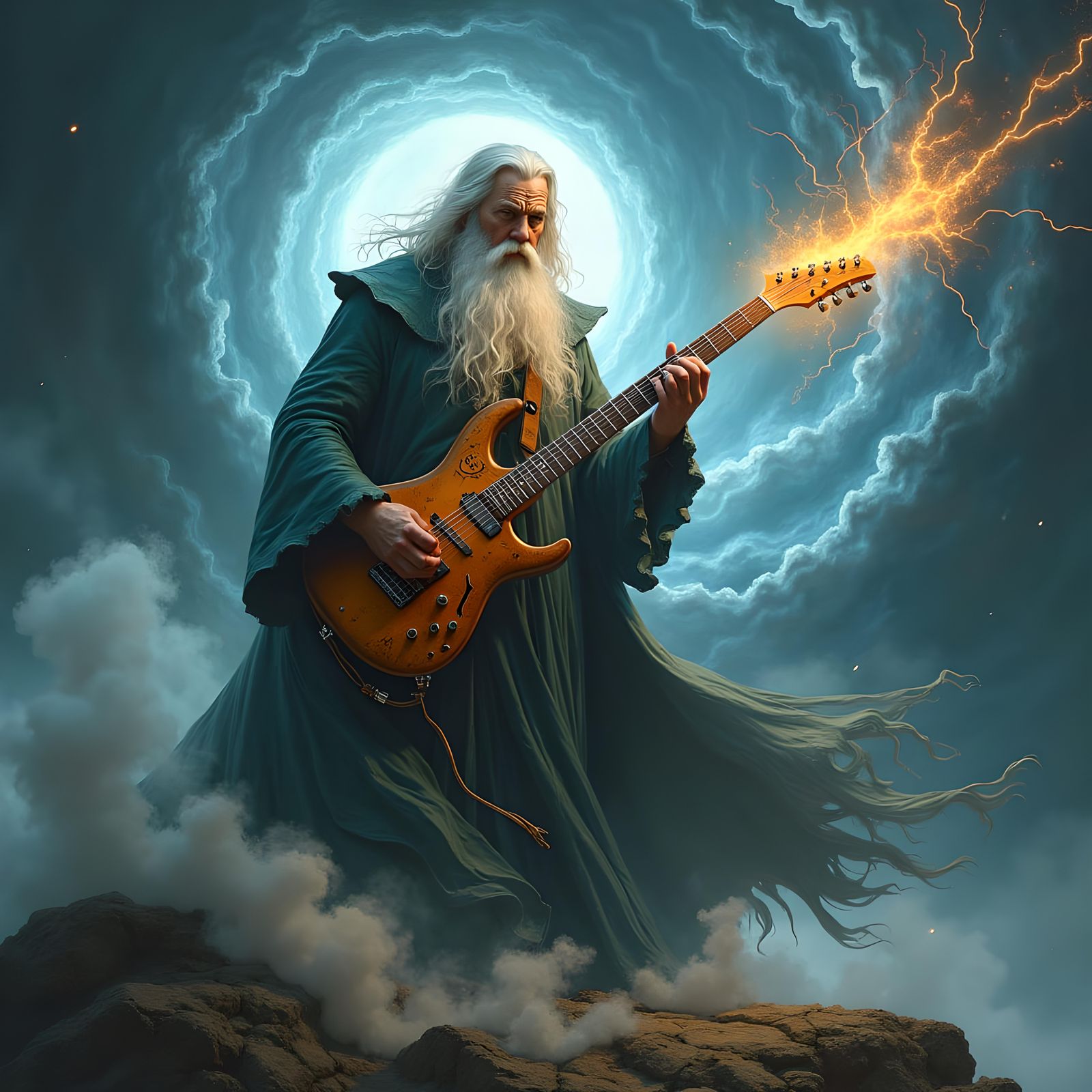 Gandalf Rocks Out on Electric Guitar