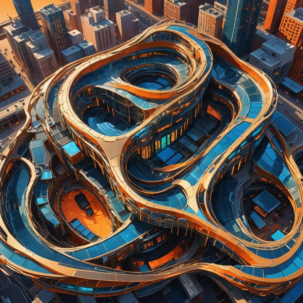 Cyberpunk Stadium: Parametric Architecture in Fauvist Style