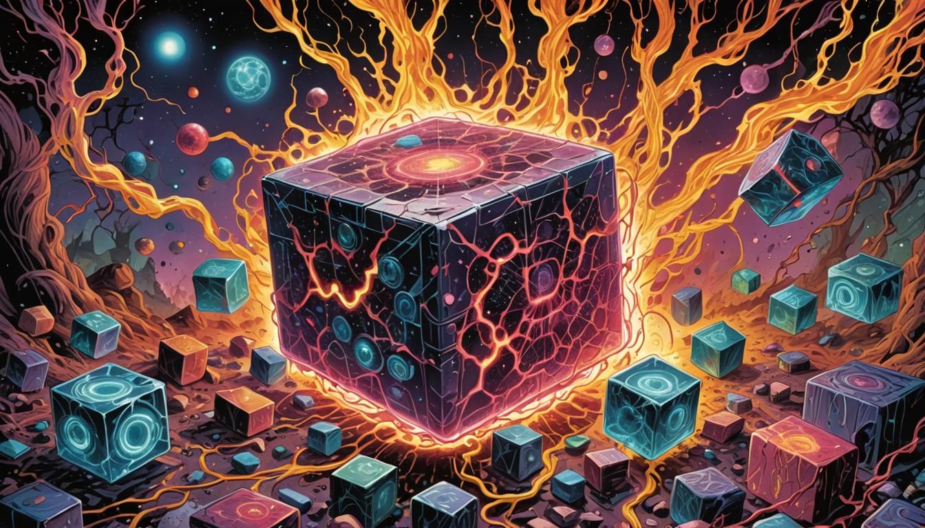 High Voltage Crystal Cube with Toxic Slime