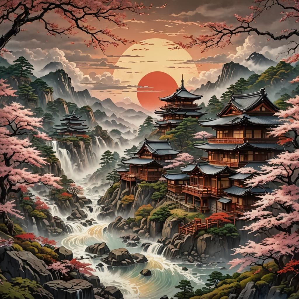 Hyperdetailed Japanese Artwork: House of the Rising Sun