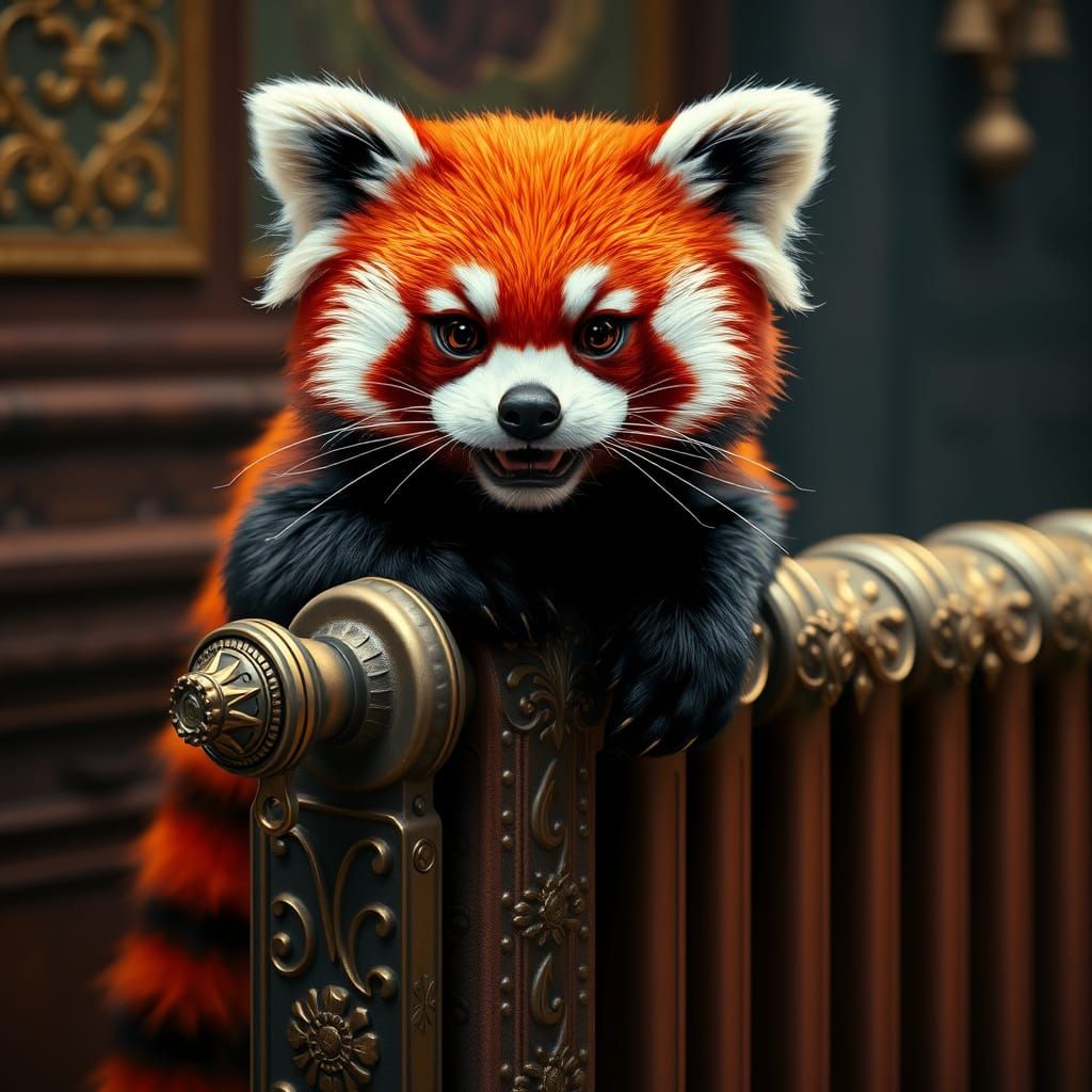 Machiavellian Red Panda on Radiator