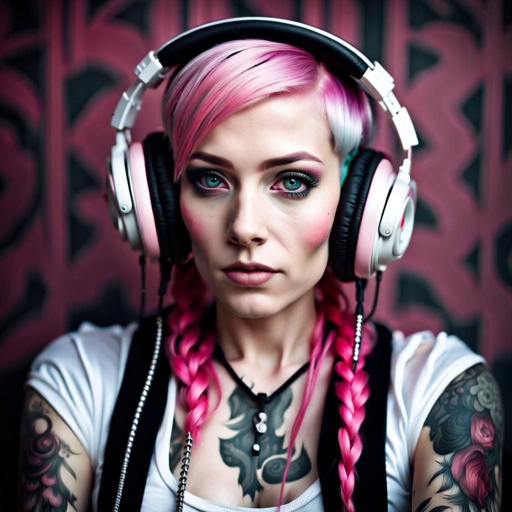 Beautiful Goth Girl Portrait in Hyperrealistic Style