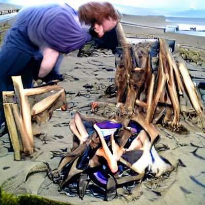 Washed Ashore: Driftwood on a Lonely Beach