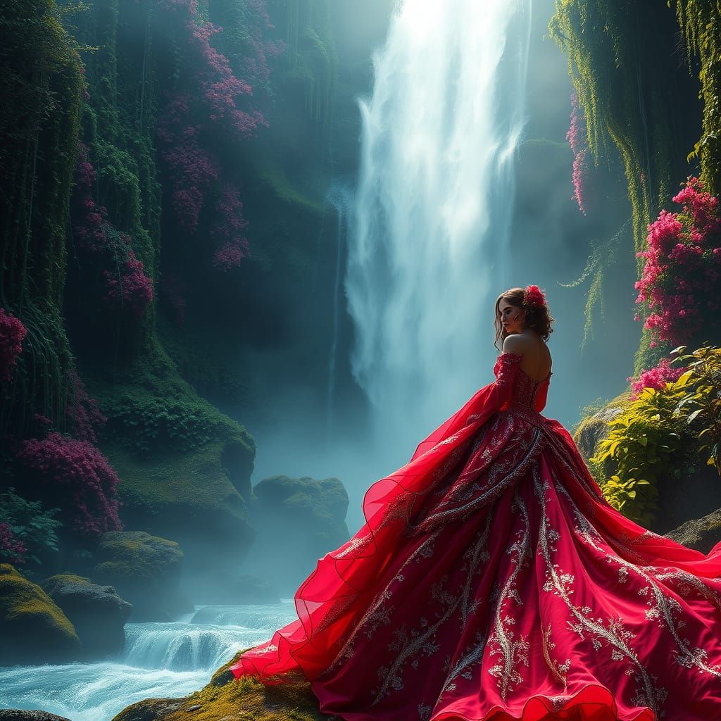 Elegant Woman by Ruby Waterfall: Digital Painting