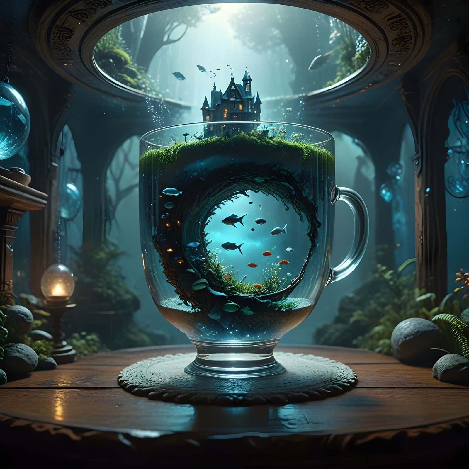 Infinite Micro-Worlds in a Teacup: Digital Art