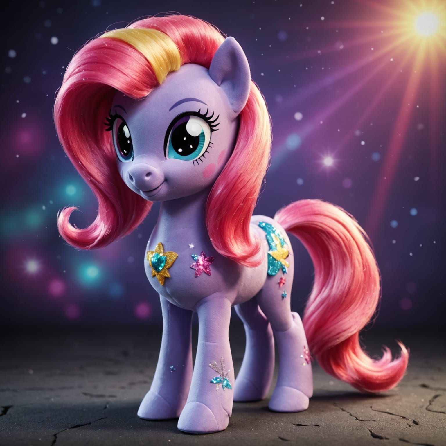 Colorful Fantasy Pony in Whimsical Landscape