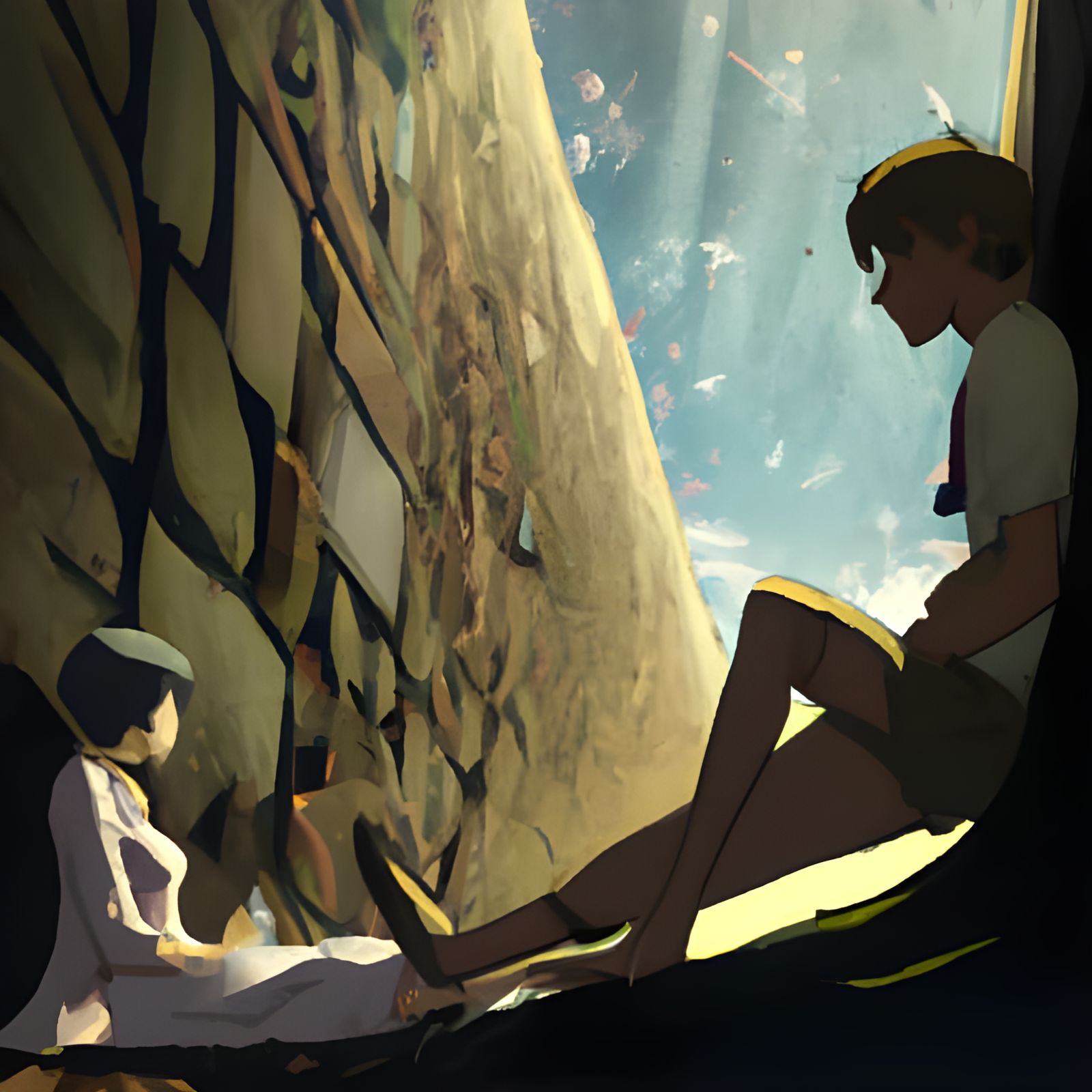 Anime Scene of Couple Separated by Wall