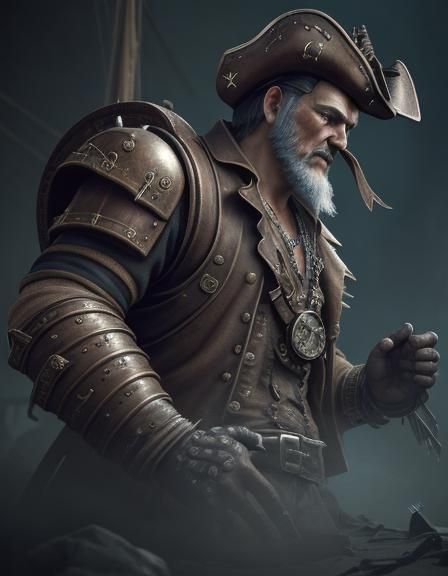 Steampunk Pirate Portrait in Detailed Digital Art