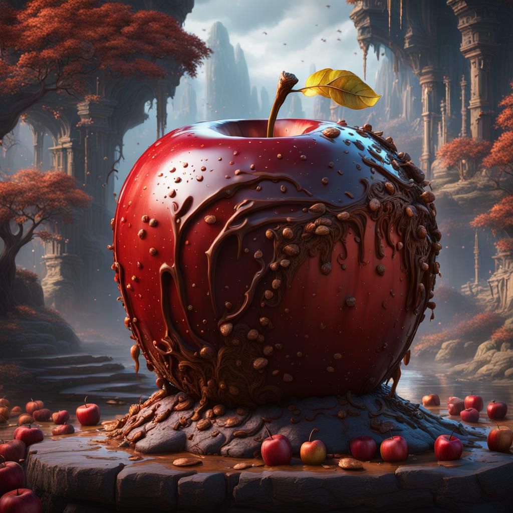Fantastical Toffee Apple Concept Art in 8k