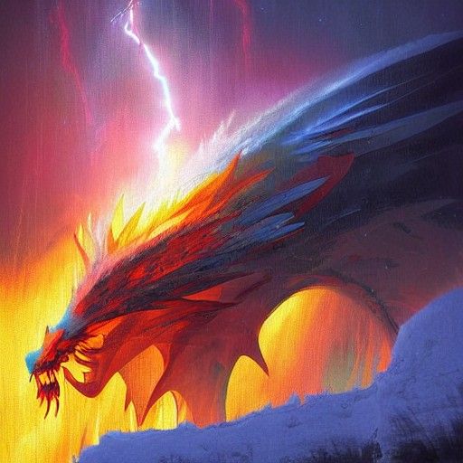 Majestic Ice Dragon Emerges from Snowy Peak