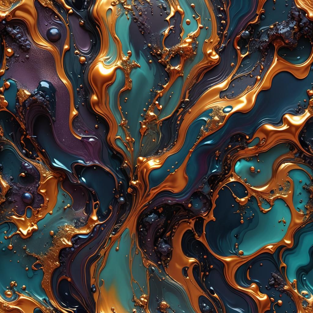Metallic Abstract Resin Pour Painting in Unreal Engine 5