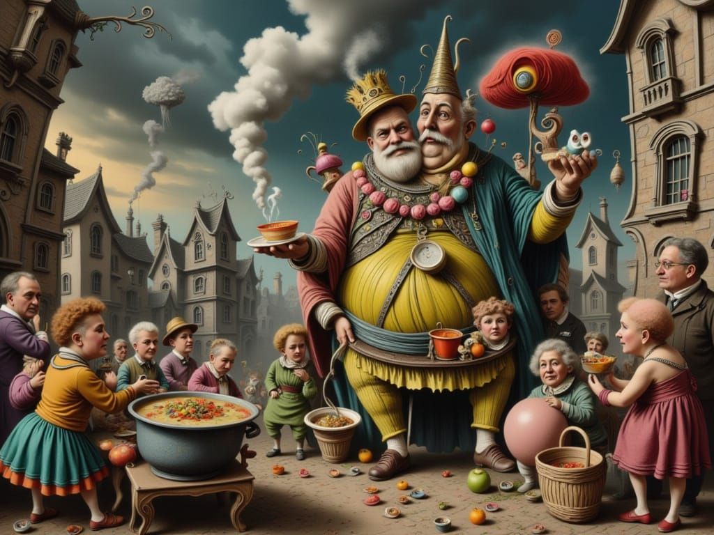 Surreal Visit of a Baroque Nobleman