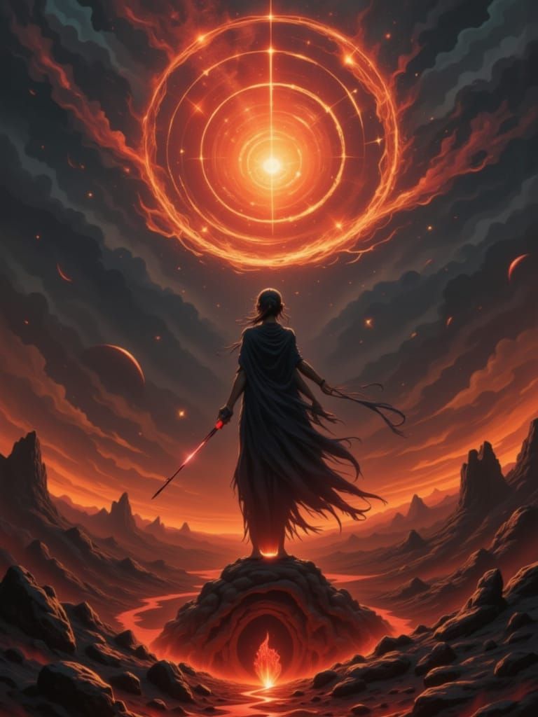 A follower sifts the sand of a desert land