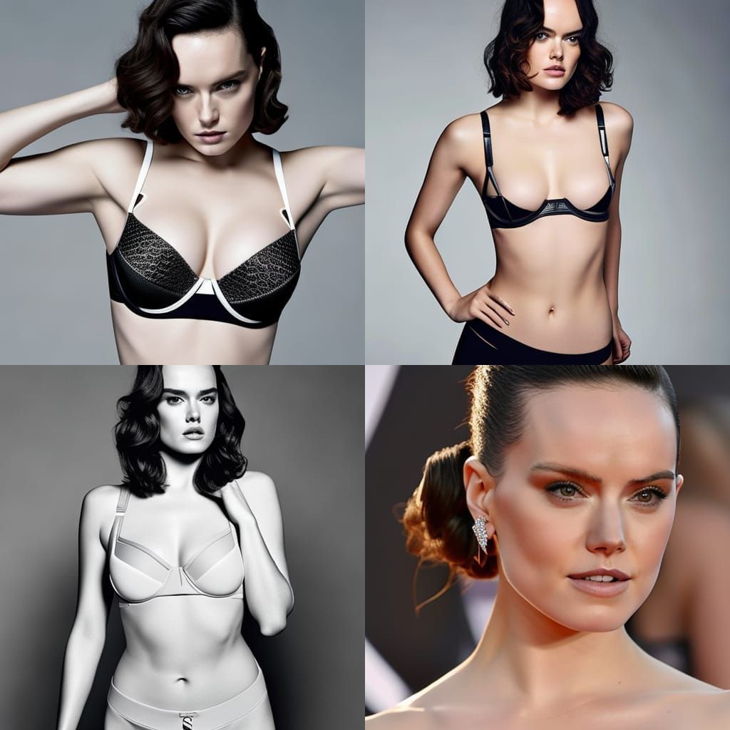 Daisy Ridley AI Likeness in Bra