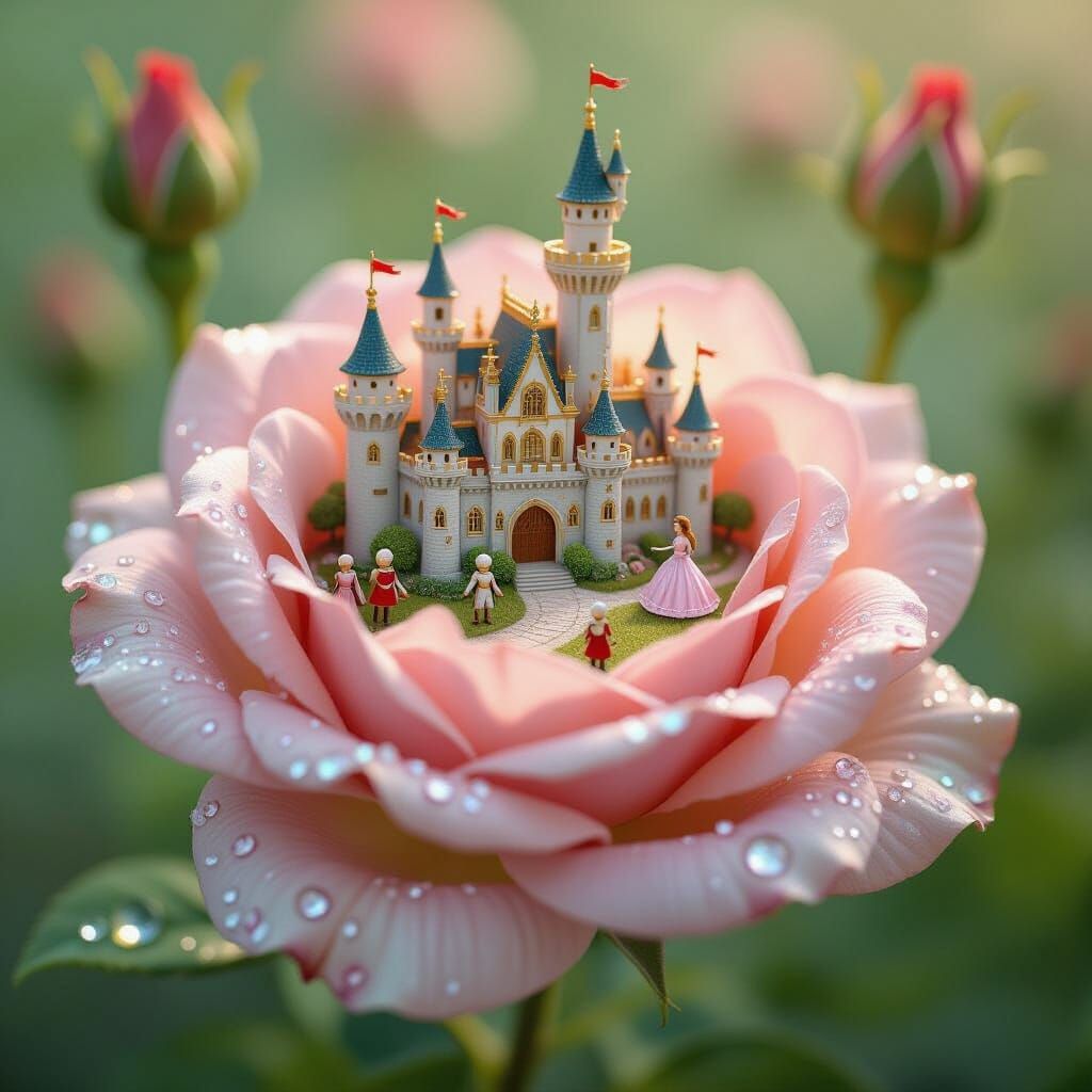 Rose Kingdom with Miniature Knights and Princesses