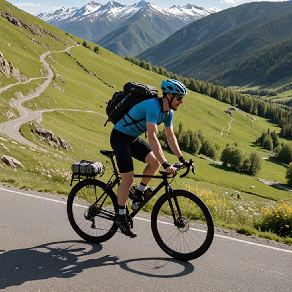 Mountain Fixed Gear Bike Ride in Spring